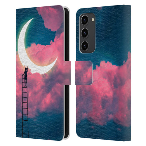 Dave Loblaw Sci-Fi And Surreal Boy Painting Moon Clouds Leather Book Wallet Case Cover For Samsung Galaxy S23+ 5G