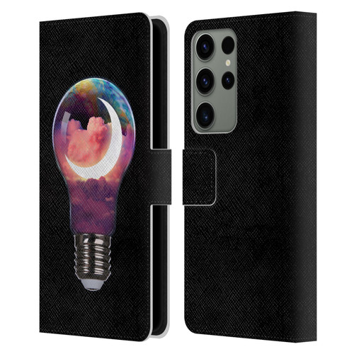 Dave Loblaw Sci-Fi And Surreal Light Bulb Moon Leather Book Wallet Case Cover For Samsung Galaxy S23 Ultra 5G