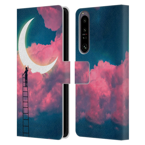 Dave Loblaw Sci-Fi And Surreal Boy Painting Moon Clouds Leather Book Wallet Case Cover For Sony Xperia 1 IV