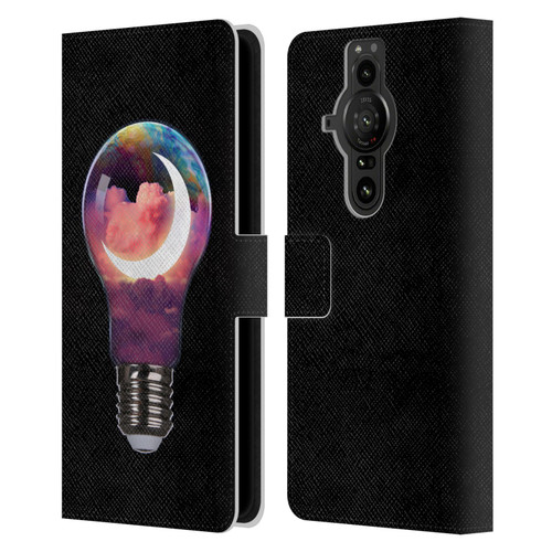 Dave Loblaw Sci-Fi And Surreal Light Bulb Moon Leather Book Wallet Case Cover For Sony Xperia Pro-I