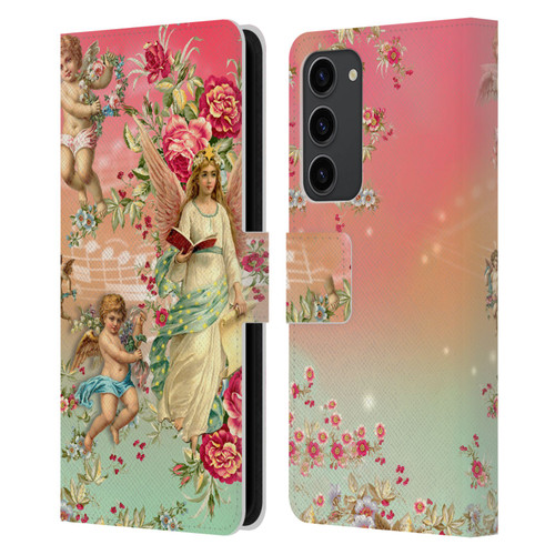Mark Ashkenazi Florals Angels Leather Book Wallet Case Cover For Samsung Galaxy S23+ 5G