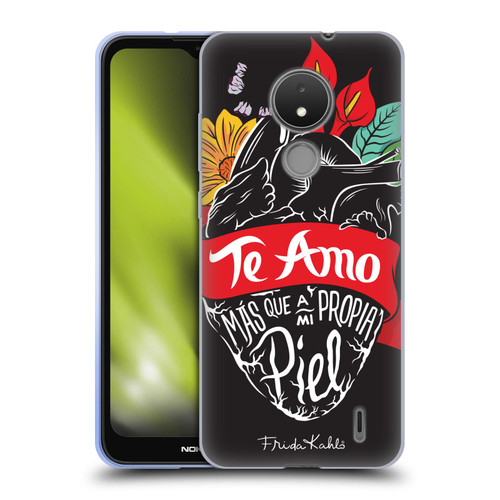 Frida Kahlo Typography Heart Soft Gel Case for Nokia C21