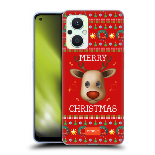 emoji® Ugly Christmas Reindeer Soft Gel Case for OPPO Reno8 Lite