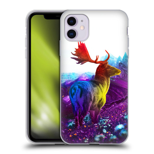 Dave Loblaw Animals Purple Mountain Deer Soft Gel Case for Apple iPhone 11