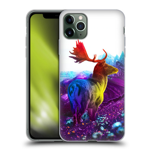Dave Loblaw Animals Purple Mountain Deer Soft Gel Case for Apple iPhone 11 Pro Max