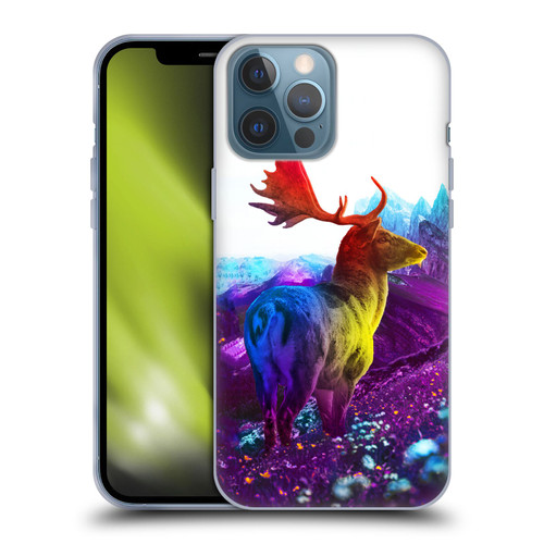 Dave Loblaw Animals Purple Mountain Deer Soft Gel Case for Apple iPhone 13 Pro Max