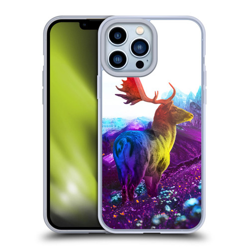 Dave Loblaw Animals Purple Mountain Deer Soft Gel Case for Apple iPhone 13 Pro Max