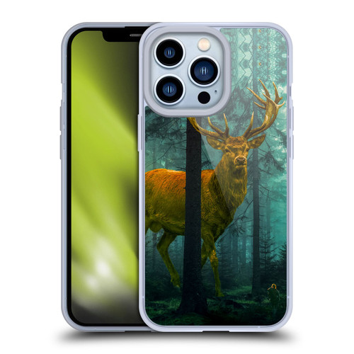 Dave Loblaw Animals Giant Forest Deer Soft Gel Case for Apple iPhone 13 Pro