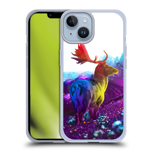 Dave Loblaw Animals Purple Mountain Deer Soft Gel Case for Apple iPhone 14