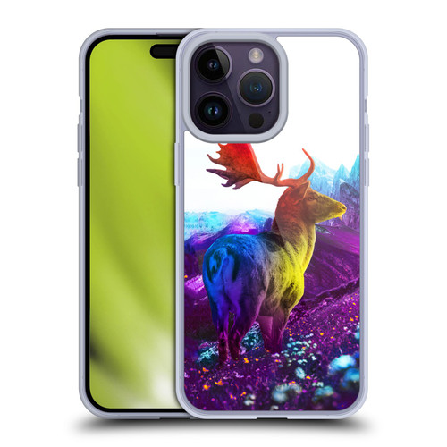 Dave Loblaw Animals Purple Mountain Deer Soft Gel Case for Apple iPhone 14 Pro Max