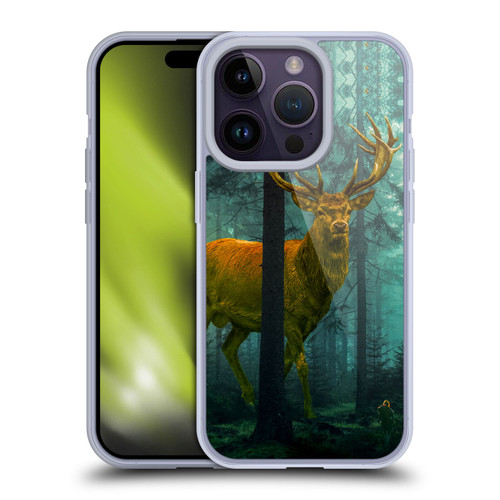 Dave Loblaw Animals Giant Forest Deer Soft Gel Case for Apple iPhone 14 Pro