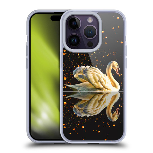 Dave Loblaw Animals Swan Lake Reflections Soft Gel Case for Apple iPhone 14 Pro