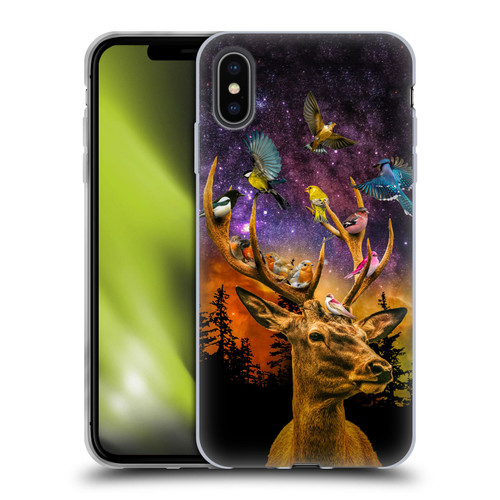 Dave Loblaw Animals Deer and Birds Soft Gel Case for Apple iPhone XS Max