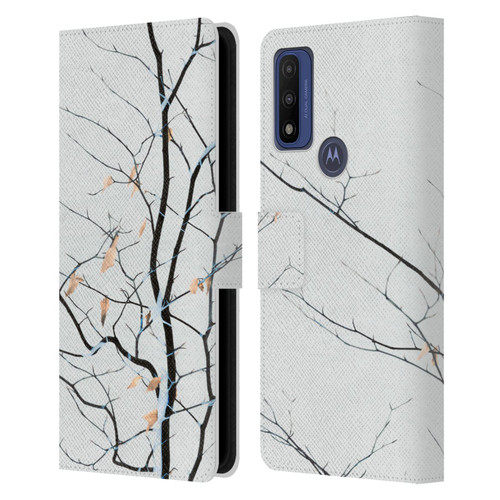 Dorit Fuhg Forest White Leather Book Wallet Case Cover For Motorola G Pure