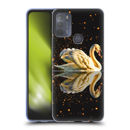 Dave Loblaw Animals Swan Lake Reflections Soft Gel Case for Motorola Moto G50