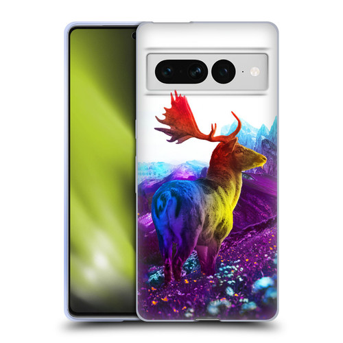 Dave Loblaw Animals Purple Mountain Deer Soft Gel Case for Google Pixel 7 Pro