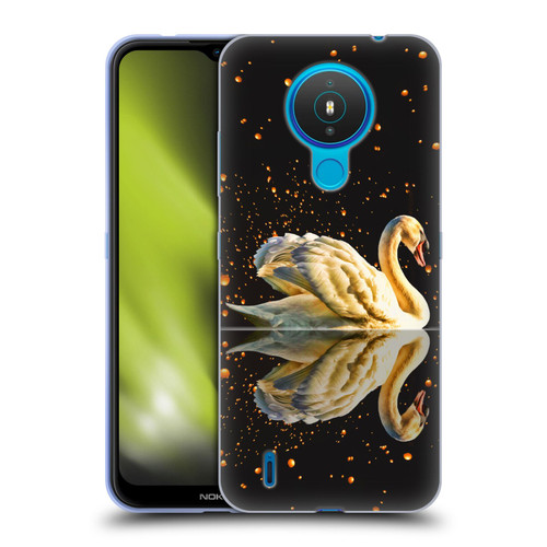 Dave Loblaw Animals Swan Lake Reflections Soft Gel Case for Nokia 1.4