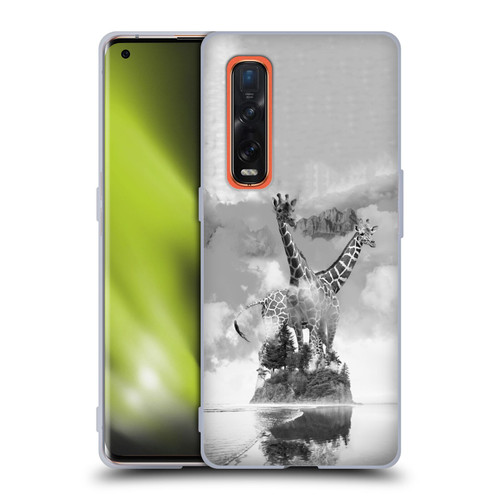 Dave Loblaw Animals Giraffe In The Mist Soft Gel Case for OPPO Find X2 Pro 5G