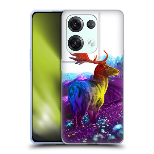 Dave Loblaw Animals Purple Mountain Deer Soft Gel Case for OPPO Reno8 Pro