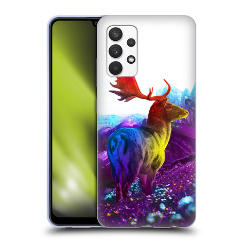 Dave Loblaw Animals Purple Mountain Deer Soft Gel Case for Samsung Galaxy A32 (2021)