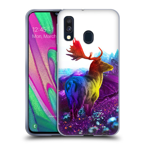 Dave Loblaw Animals Purple Mountain Deer Soft Gel Case for Samsung Galaxy A40 (2019)