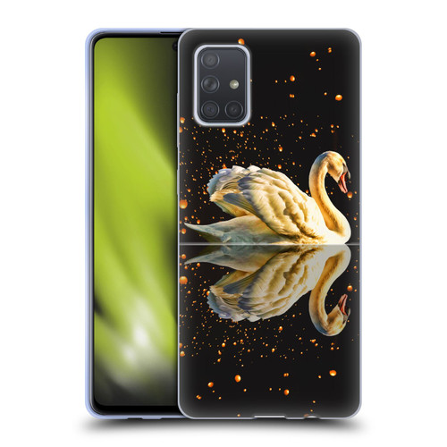 Dave Loblaw Animals Swan Lake Reflections Soft Gel Case for Samsung Galaxy A71 (2019)