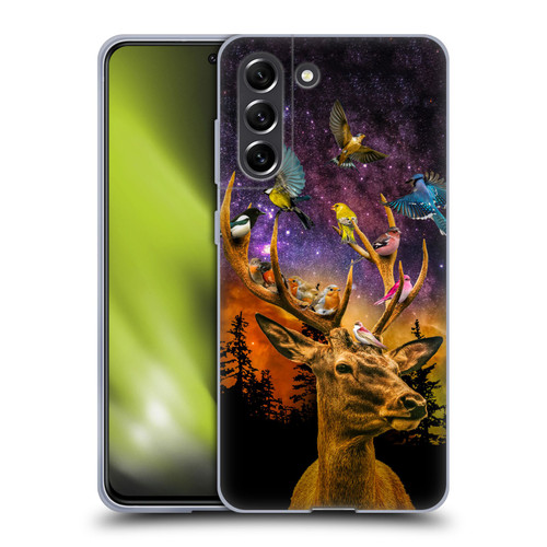Dave Loblaw Animals Deer and Birds Soft Gel Case for Samsung Galaxy S21 FE 5G