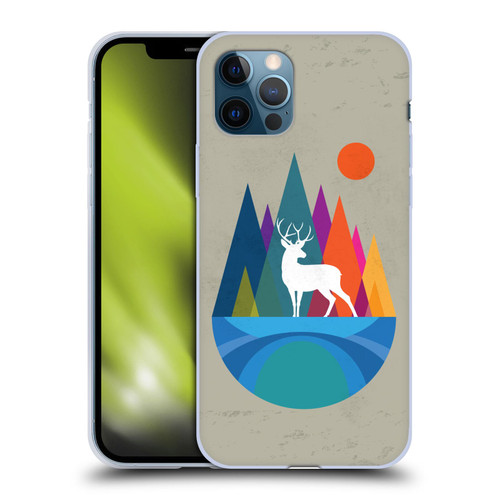 Dave Loblaw Contemporary Art Mountain Deer Soft Gel Case for Apple iPhone 12 / iPhone 12 Pro