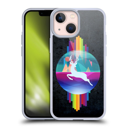 Dave Loblaw Contemporary Art Deer In Dome Soft Gel Case for Apple iPhone 13 Mini