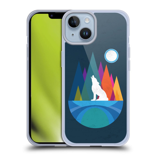 Dave Loblaw Contemporary Art Wolf Mountain With Texture Soft Gel Case for Apple iPhone 14