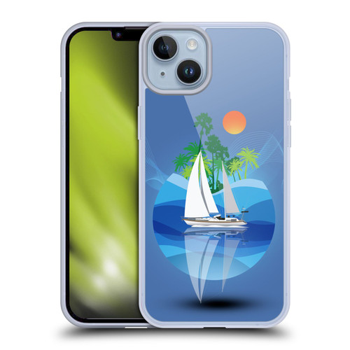 Dave Loblaw Contemporary Art Tropical Waters Soft Gel Case for Apple iPhone 14 Plus
