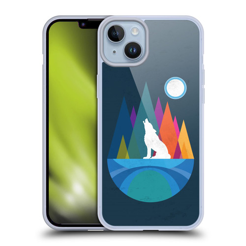 Dave Loblaw Contemporary Art Wolf Mountain With Texture Soft Gel Case for Apple iPhone 14 Plus