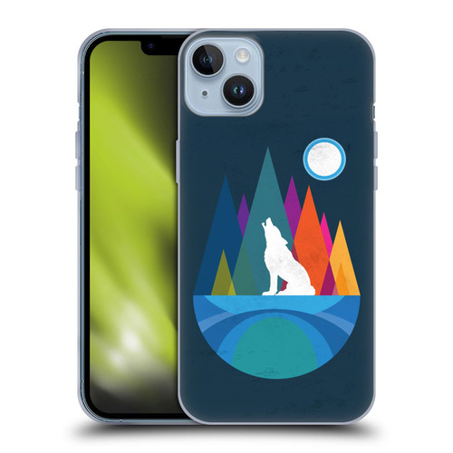 Dave Loblaw Contemporary Art Wolf Mountain With Texture Soft Gel Case for Apple iPhone 14 Plus