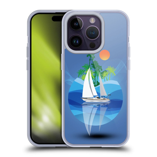 Dave Loblaw Contemporary Art Tropical Waters Soft Gel Case for Apple iPhone 14 Pro