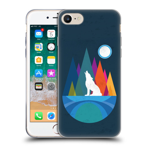 Dave Loblaw Contemporary Art Wolf Mountain With Texture Soft Gel Case for Apple iPhone 7 / 8 / SE 2020 & 2022