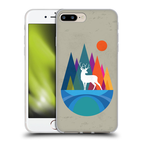 Dave Loblaw Contemporary Art Mountain Deer Soft Gel Case for Apple iPhone 7 Plus / iPhone 8 Plus