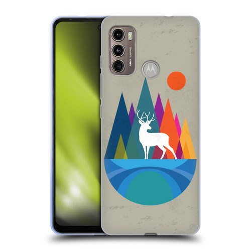Dave Loblaw Contemporary Art Mountain Deer Soft Gel Case for Motorola Moto G60 / Moto G40 Fusion
