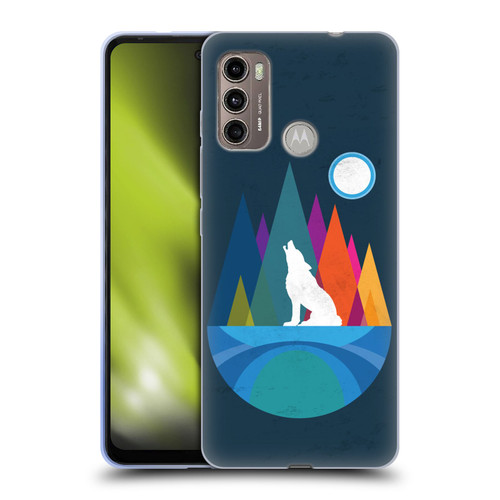 Dave Loblaw Contemporary Art Wolf Mountain With Texture Soft Gel Case for Motorola Moto G60 / Moto G40 Fusion