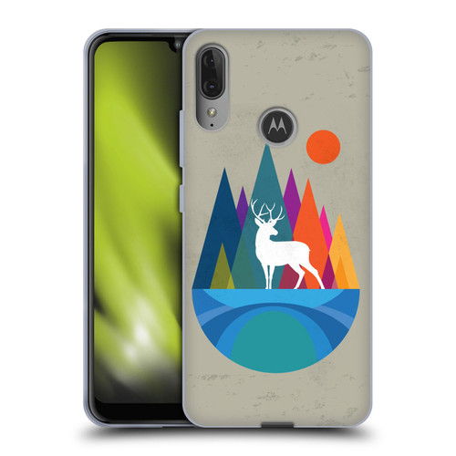 Dave Loblaw Contemporary Art Mountain Deer Soft Gel Case for Motorola Moto E6 Plus