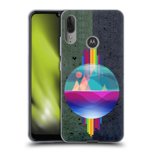 Dave Loblaw Contemporary Art Mountains Under The Dome Soft Gel Case for Motorola Moto E6 Plus