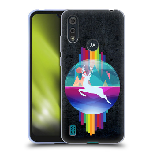 Dave Loblaw Contemporary Art Deer In Dome Soft Gel Case for Motorola Moto E6s (2020)