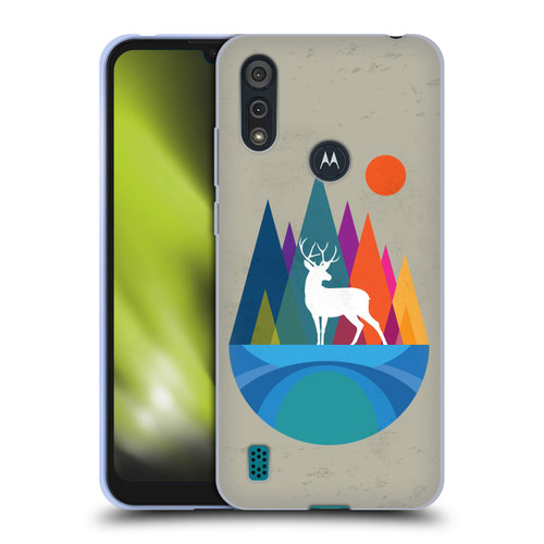 Dave Loblaw Contemporary Art Mountain Deer Soft Gel Case for Motorola Moto E6s (2020)