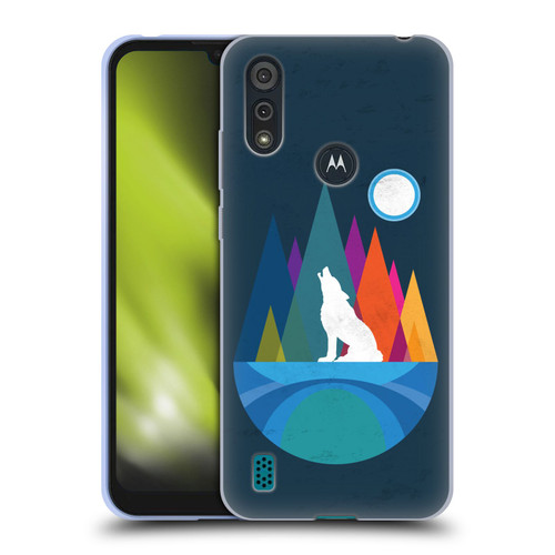 Dave Loblaw Contemporary Art Wolf Mountain With Texture Soft Gel Case for Motorola Moto E6s (2020)