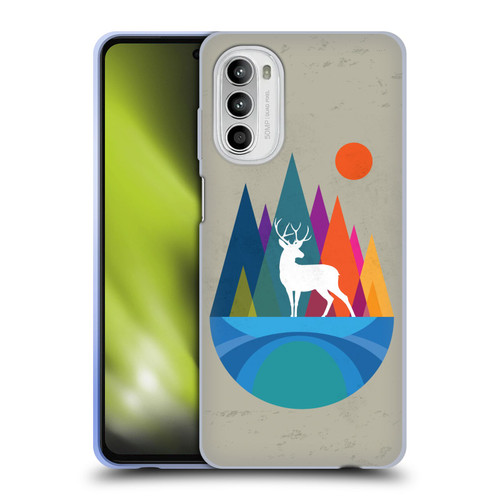 Dave Loblaw Contemporary Art Mountain Deer Soft Gel Case for Motorola Moto G52