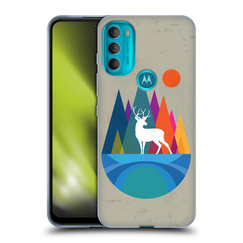 Dave Loblaw Contemporary Art Mountain Deer Soft Gel Case for Motorola Moto G71 5G