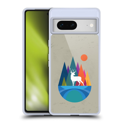 Dave Loblaw Contemporary Art Mountain Deer Soft Gel Case for Google Pixel 7