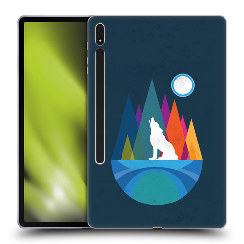 Dave Loblaw Contemporary Art Wolf Mountain With Texture Soft Gel Case for Samsung Galaxy Tab S8 Plus