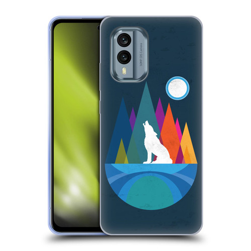 Dave Loblaw Contemporary Art Wolf Mountain With Texture Soft Gel Case for Nokia X30