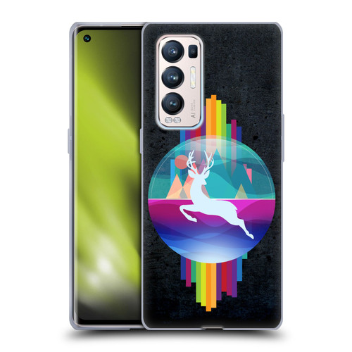Dave Loblaw Contemporary Art Deer In Dome Soft Gel Case for OPPO Find X3 Neo / Reno5 Pro+ 5G