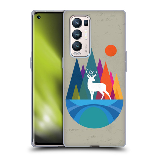 Dave Loblaw Contemporary Art Mountain Deer Soft Gel Case for OPPO Find X3 Neo / Reno5 Pro+ 5G